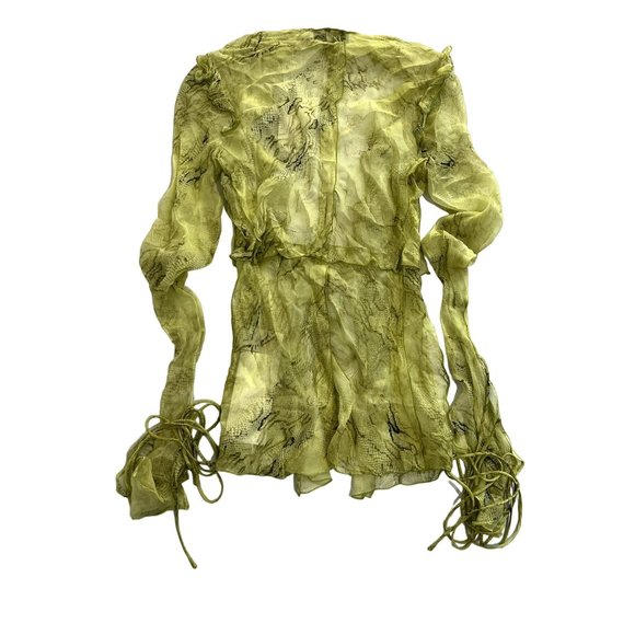 NWT Rat & Boa Cobra Blouse in Lime Green - Picture 4 of 5